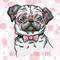 Diamond Dotz® Intermediate Hug a Pug with Frame Diamond Painting Kit